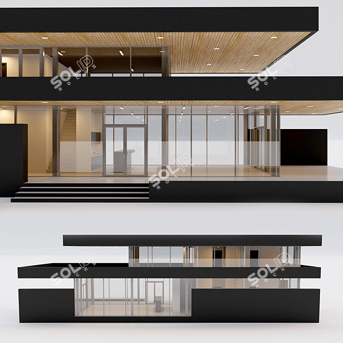 Minimalist Terrace House Villa 3D model image 2