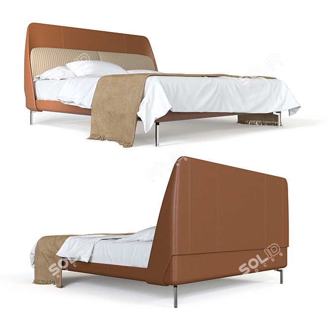Italian Luxury: Poltrona Frau Coupe Bed 3D model image 1