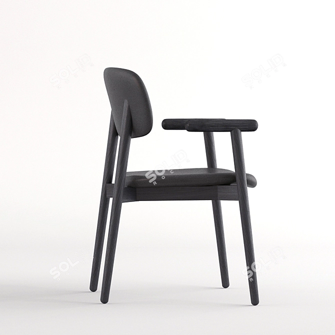 Elegant Caramel Chair 3D model image 2