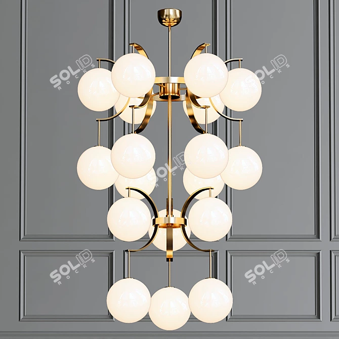 Modern Murano Glass Globe Chandelier 3D model image 1