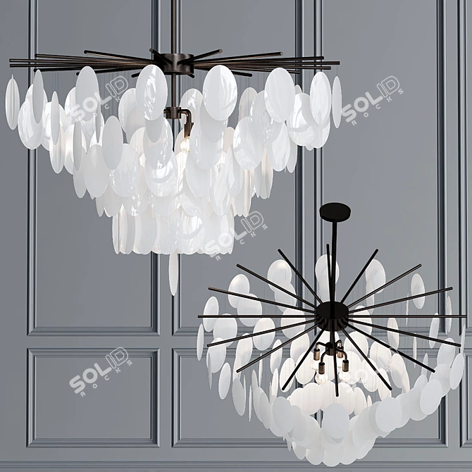 Elegant Tiffany Chandelier 3D model image 1