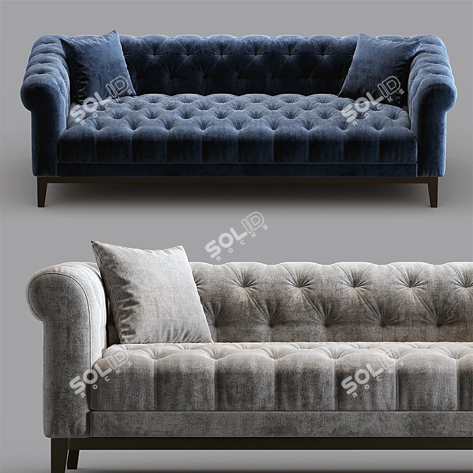 Luxury Fiorella: Contemporary Chesterfield Sofa 3D model image 2