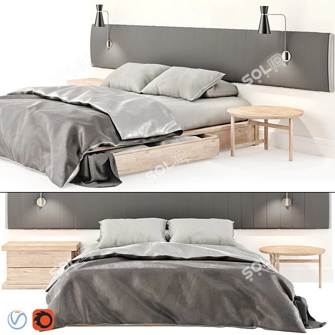 Cozy Messy Bedroom Set 3D model image 1