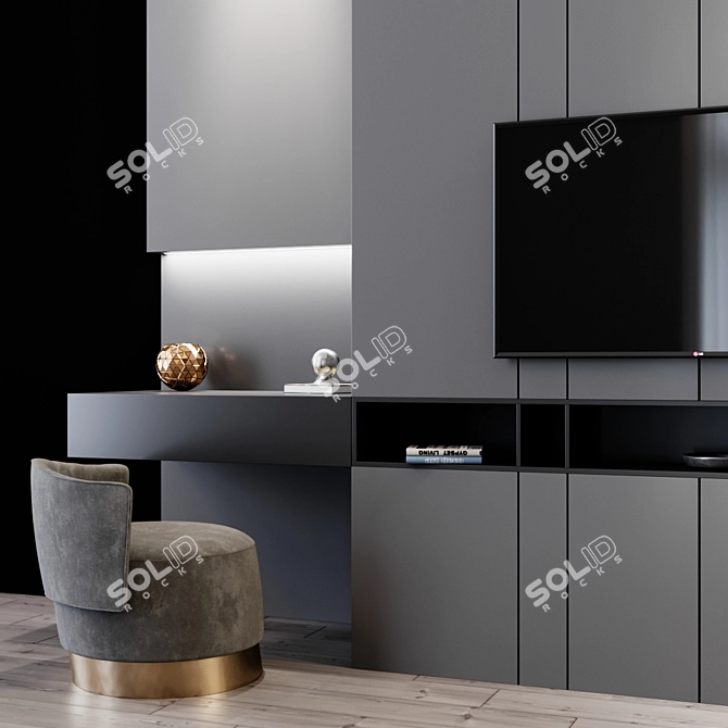 Modern TV Set: HD Display, Slim Design 3D model image 2