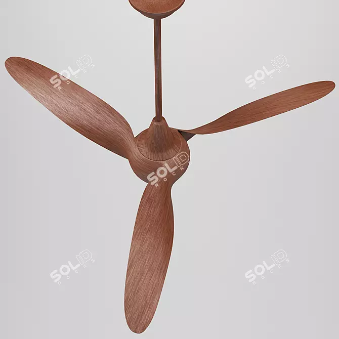 Light Wave Distressed Koa Ceiling Fan 3D model image 3