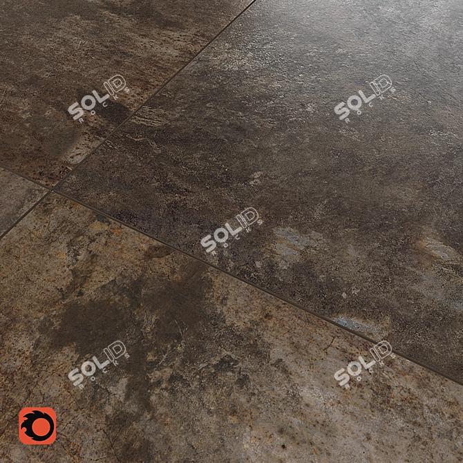 Vintage Concrete Floor Tile 3D model image 3