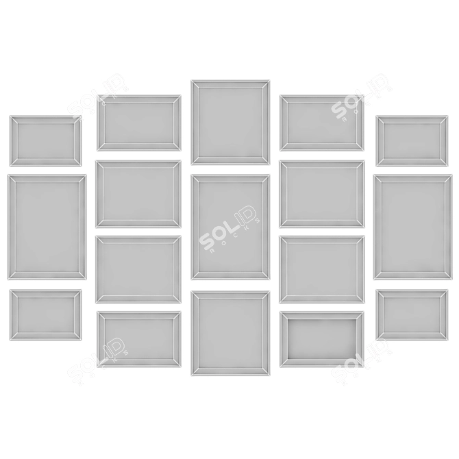 Stylish Photo Frame Set 3D model image 3