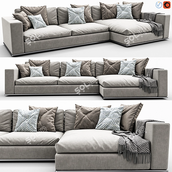 Minotti Hamilton Sectional Sofa 3D model image 1