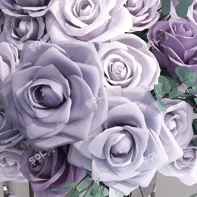 Lavender Climbing Blue Moon Roses 3D model image 2