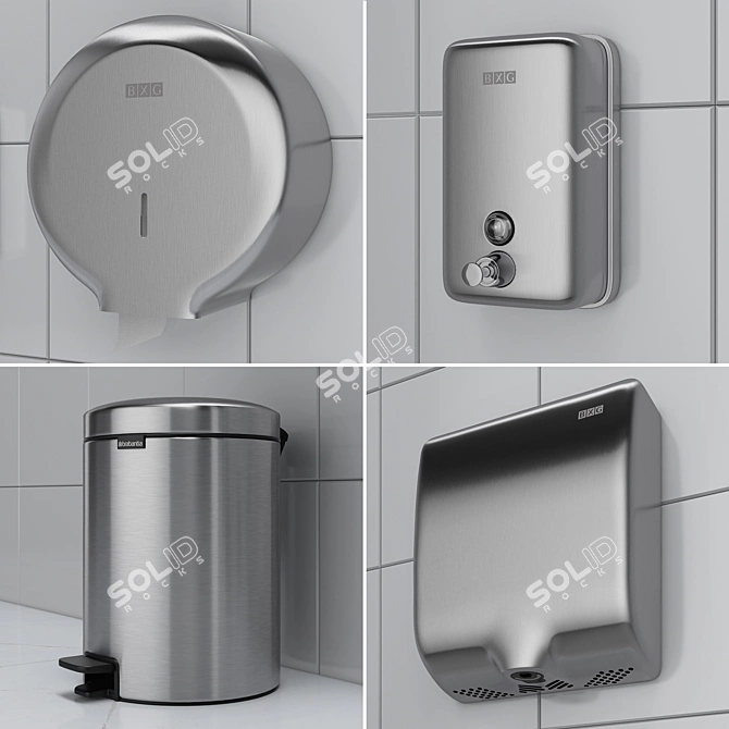 Bathroom Set 43: Ravak, Brabantia, BXG 3D model image 2