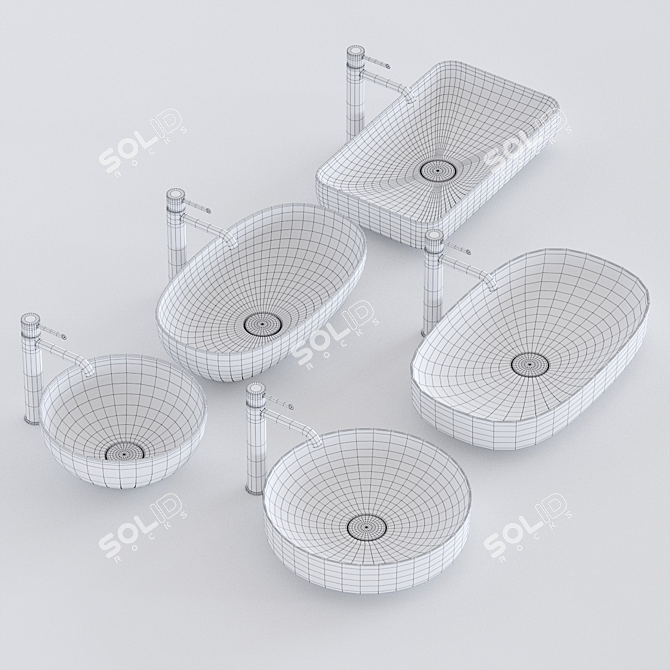 Form Washbasin | Ceramic Countertop Sink 3D model image 3