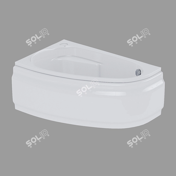 Asymmetrical Bathtub: Joanna 140x90, Left 3D model image 1