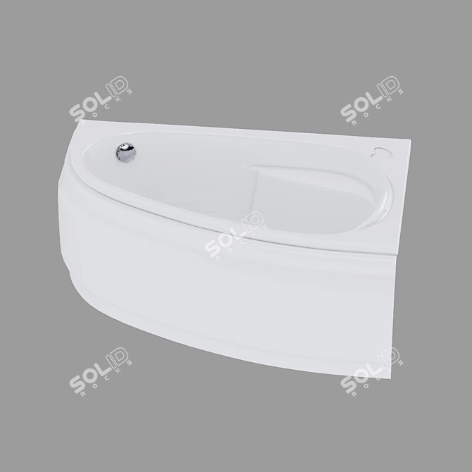 Asymmetric Bath: JOANNA 140x90, Right 3D model image 1