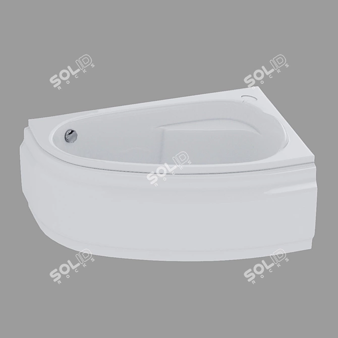 Elegant Asymmetric Bathtub: Joanna 150x95, Right 3D model image 1