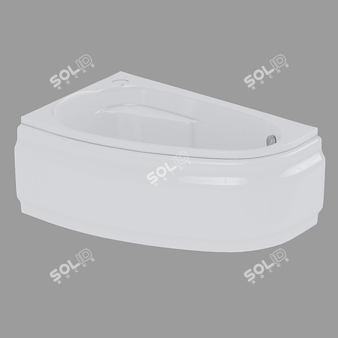 Elegant Asymmetric Joanna 160x95 Bath 3D model image 1
