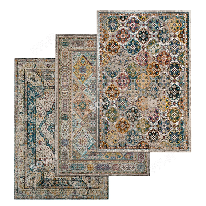 High-Quality Carpets Set 3D model image 1