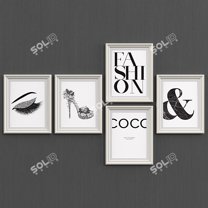 Modern Fashion Art Prints Set 3D model image 2