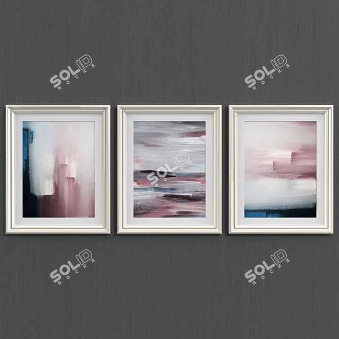 Abstract Harmony Wall Art Set 3D model image 1