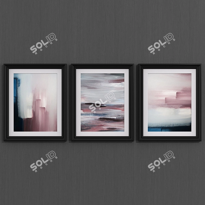 Abstract Harmony Wall Art Set 3D model image 2