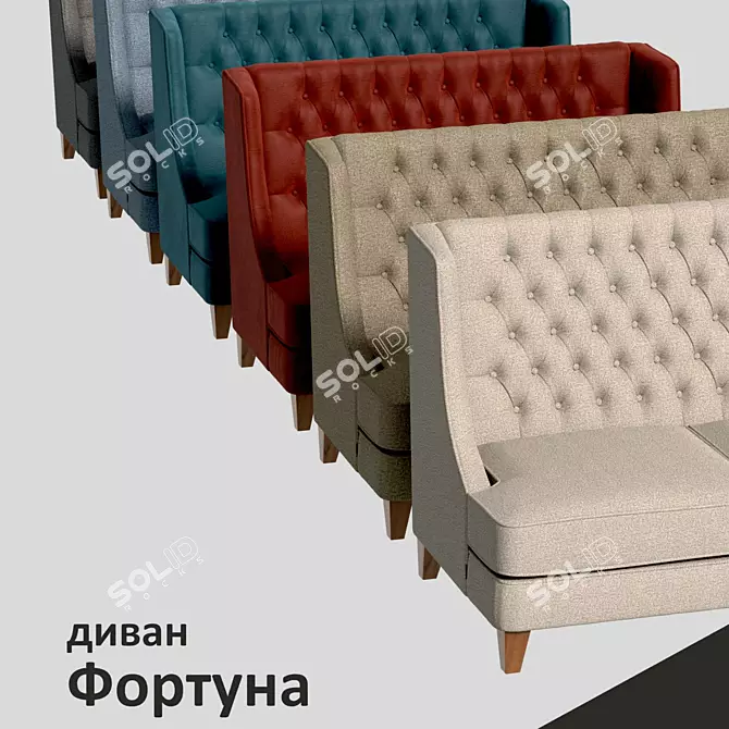 Fortune Sofa: Luxurious Comfort for your Living Space 3D model image 2