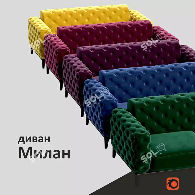 Modern Milan Couch 3D model image 2