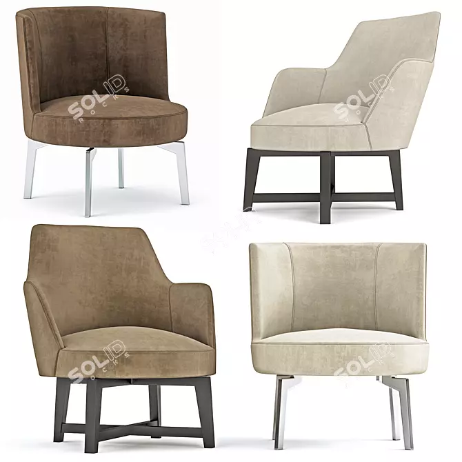 Elegantly Chic Hera Armchair 3D model image 1