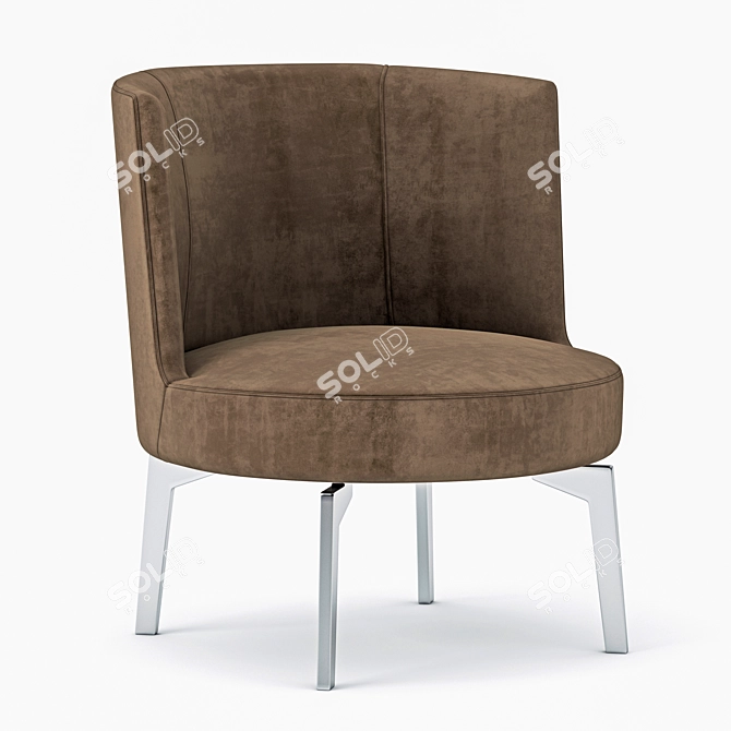 Elegantly Chic Hera Armchair 3D model image 2