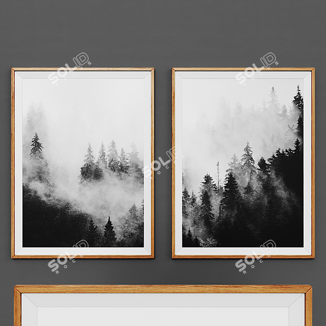 Wooden Framed Picture Set 3D model image 1