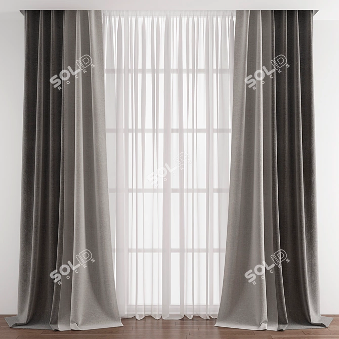Title: Elegant Curtain 369 3D model image 1