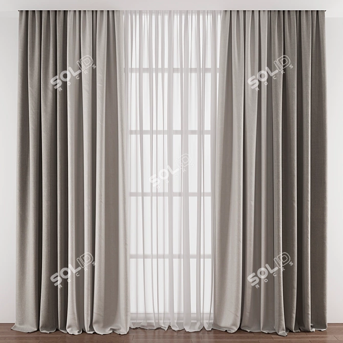 Revamped Window Drapes 3D model image 1