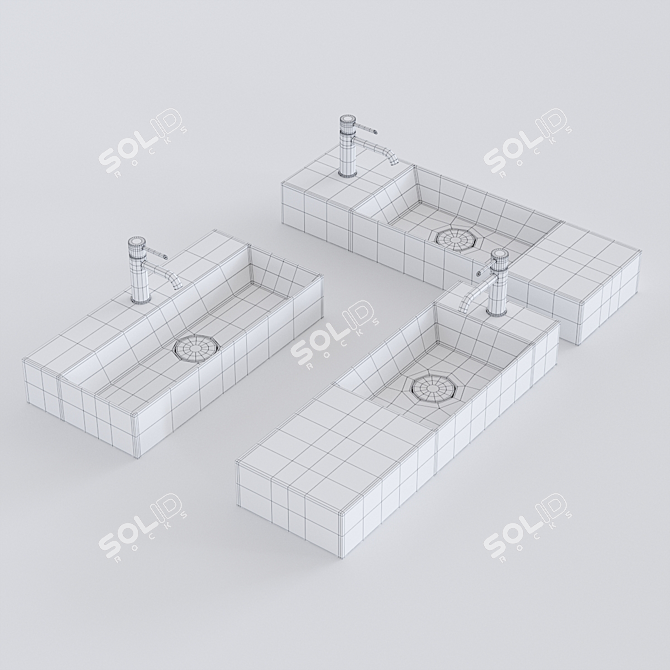 Alice Ceramica Spy Collection: Countertop Ceramic Washbasin 3D model image 3