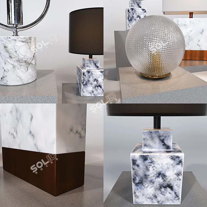 Modern Table Lamp Set - Winslow, Halo, Estuary, Zendaya 3D model image 2