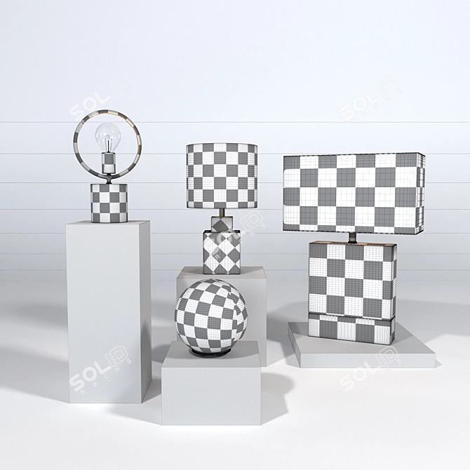 Modern Table Lamp Set - Winslow, Halo, Estuary, Zendaya 3D model image 3