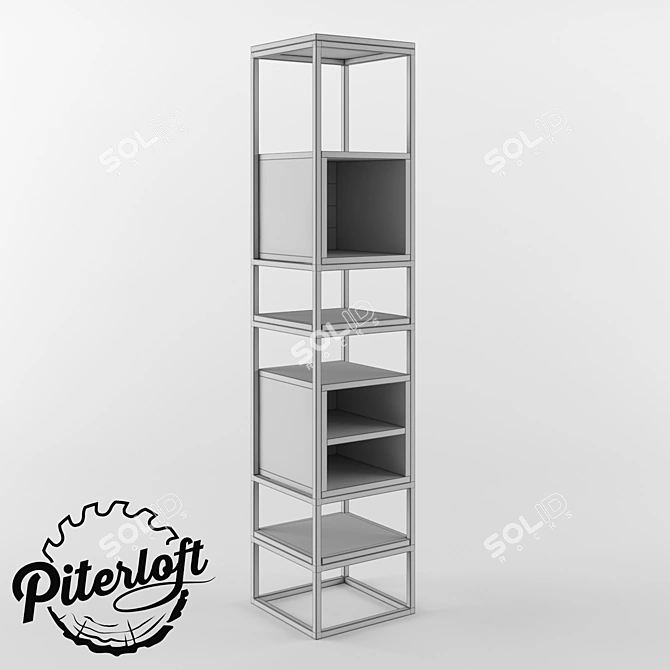 Industrial Loft Style Rack 3D model image 2