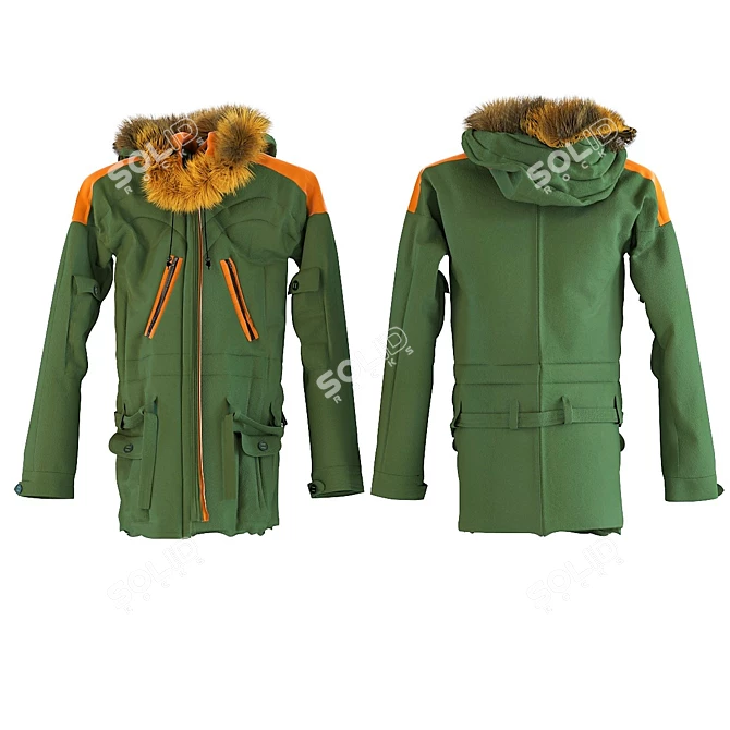 Green Essential Jacket 3D model image 1