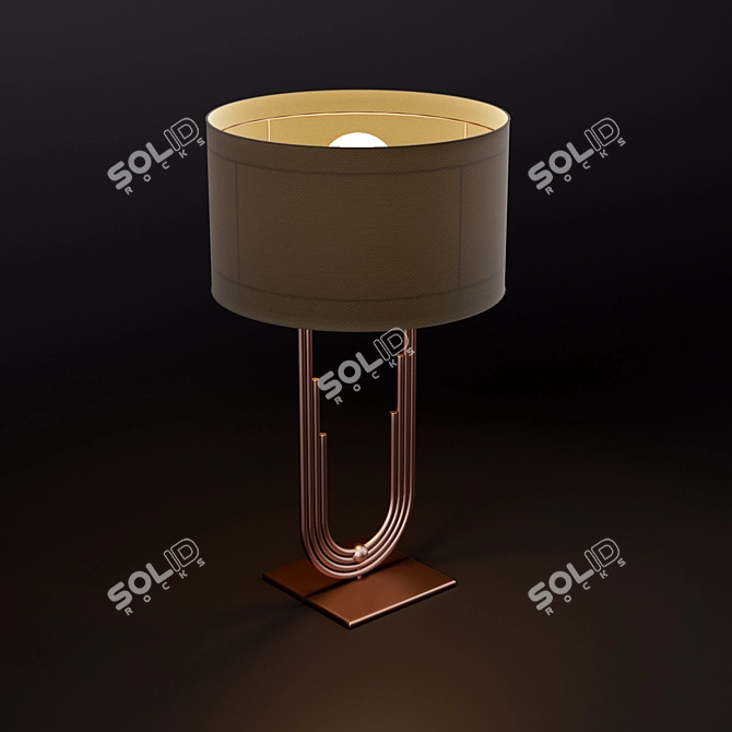 Elegant Art Deco Lamp 3D model image 2