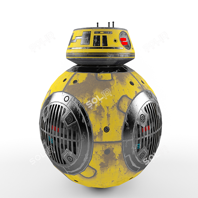 Retro Droid: Vintage Low Poly 3D model image 2