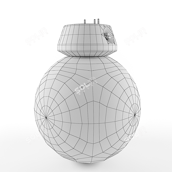 Retro Droid: Vintage Low Poly 3D model image 3