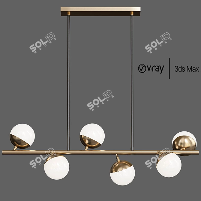 Elegant Arteriors Wahlburg Chandelier 3D model image 1