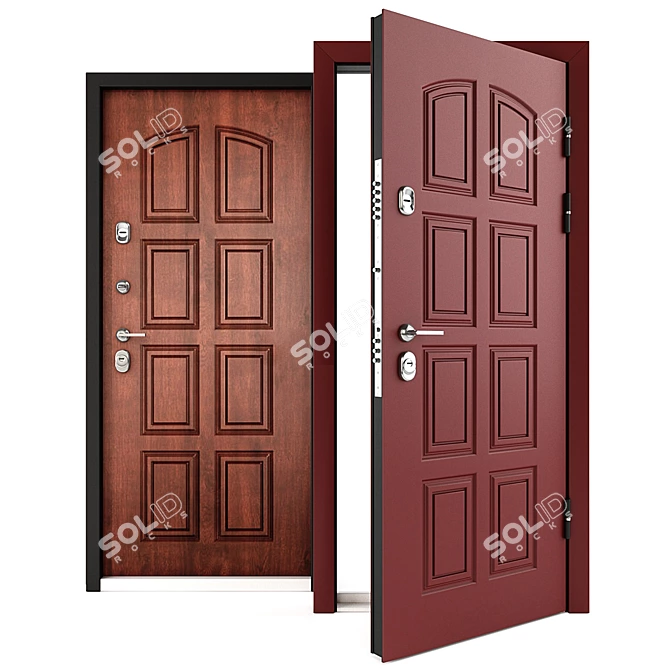 Torex Snegir 60 PP - Red Wood Steel Door 3D model image 1