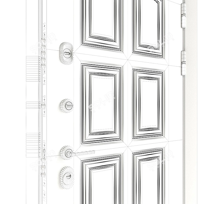 Torex Snegir 60 PP - Red Wood Steel Door 3D model image 2