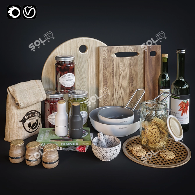 Versatile Kitchen Organizer 3D model image 1