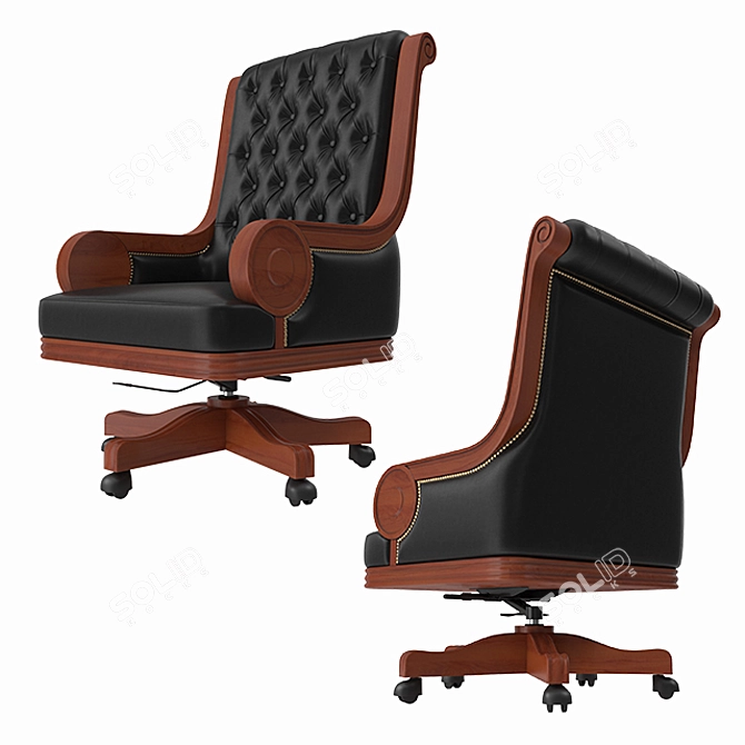 Elegant Chesterfield Director Chair 3D model image 2