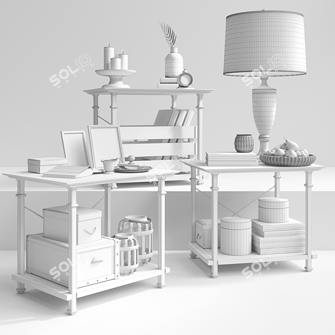 Elegant Home Decor Set 3D model image 2