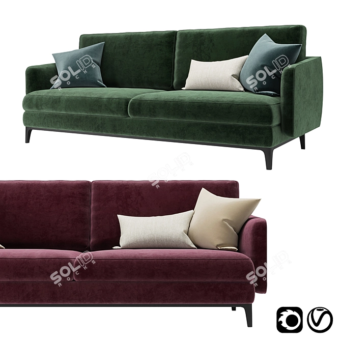 Venice Sofa: Stylish Comfort by Papadatos 3D model image 1