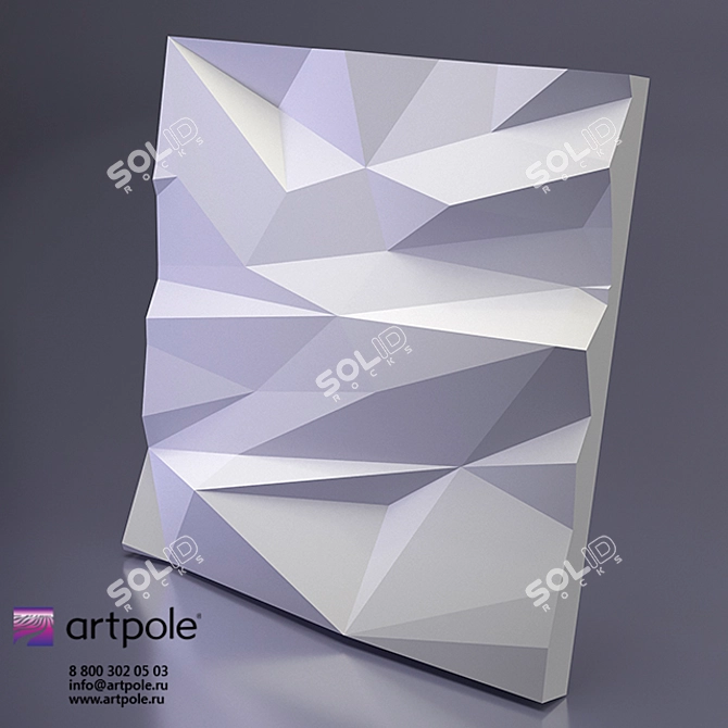 STELLS Gypsum 3D Panel: Elegant and Artistic 3D model image 2
