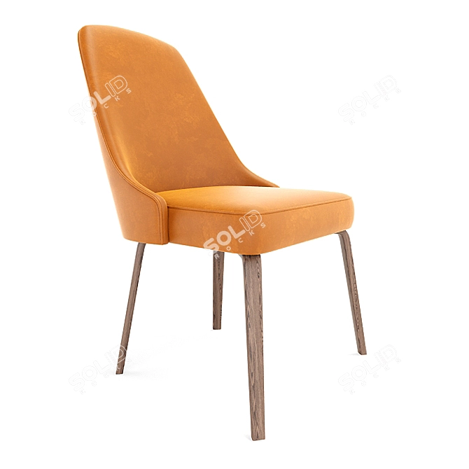 Elegant Mid Century Chair Set 3D model image 3