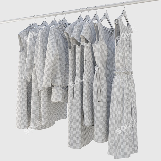 Stylish Hanging Garments 3D model image 2