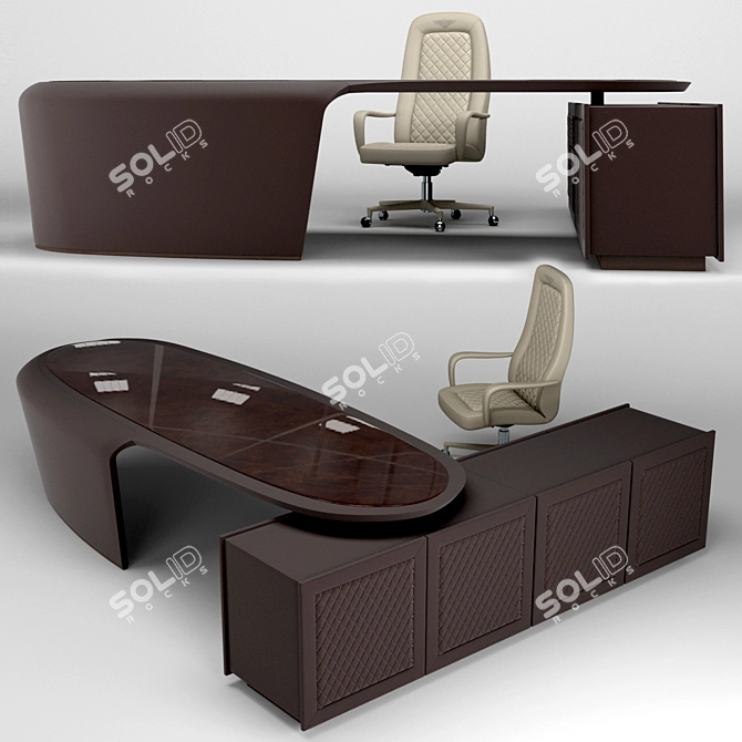 Luxury Rayleigh Conference Chair & PRESIDENT Desk Combo 3D model image 1