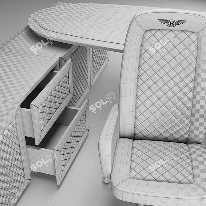 Luxury Rayleigh Conference Chair & PRESIDENT Desk Combo 3D model image 3